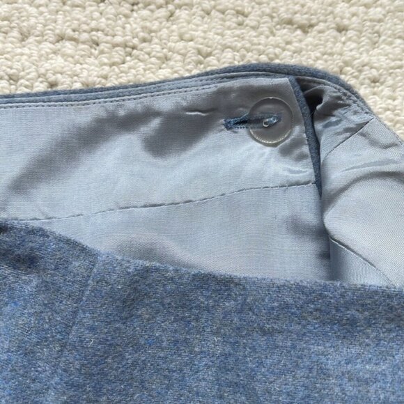 Jacob Vintage Blue Wool Wrap Skirt Size 3 - Picture 6 of 12